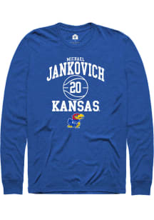 Michael Jankovich  Kansas Jayhawks Blue Rally NIL Sport Icon Long Sleeve T Shirt