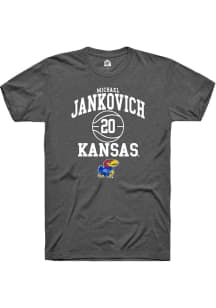 Michael Jankovich  Kansas Jayhawks Dark Grey Rally NIL Sport Icon Short Sleeve T Shirt