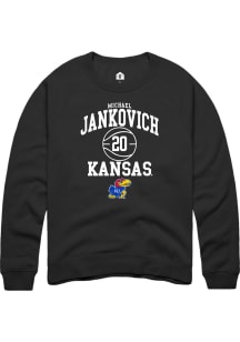 Michael Jankovich  Rally Kansas Jayhawks Mens Black NIL Sport Icon Long Sleeve Crew Sweatshirt