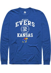 Wilder Evers  Kansas Jayhawks Blue Rally NIL Sport Icon Long Sleeve T Shirt