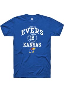 Wilder Evers  Kansas Jayhawks Blue Rally NIL Sport Icon Short Sleeve T Shirt
