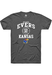 Wilder Evers  Kansas Jayhawks Dark Grey Rally NIL Sport Icon Short Sleeve T Shirt