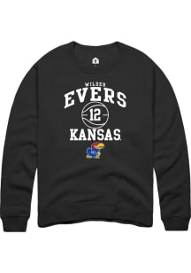Wilder Evers  Rally Kansas Jayhawks Mens Black NIL Sport Icon Long Sleeve Crew Sweatshirt