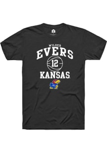 Wilder Evers  Kansas Jayhawks Black Rally NIL Sport Icon Short Sleeve T Shirt