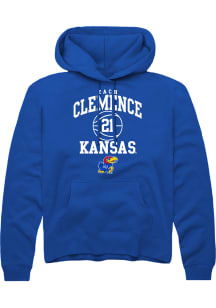 Zach Clemence  Rally Kansas Jayhawks Mens Blue NIL Sport Icon Long Sleeve Hoodie