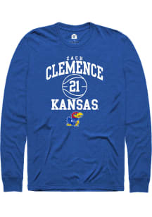 Zach Clemence  Kansas Jayhawks Blue Rally NIL Sport Icon Long Sleeve T Shirt