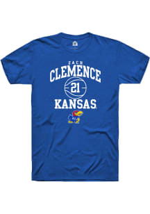 Zach Clemence  Kansas Jayhawks Blue Rally NIL Sport Icon Short Sleeve T Shirt