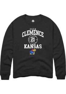 Zach Clemence  Rally Kansas Jayhawks Mens Black NIL Sport Icon Long Sleeve Crew Sweatshirt