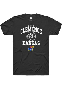 Zach Clemence  Kansas Jayhawks Black Rally NIL Sport Icon Short Sleeve T Shirt