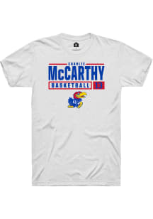 Charlie McCarthy  Kansas Jayhawks White Rally NIL Stacked Box Short Sleeve T Shirt