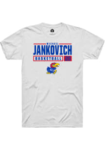 Michael Jankovich  Kansas Jayhawks White Rally NIL Stacked Box Short Sleeve T Shirt