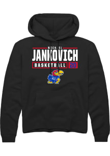 Michael Jankovich  Rally Kansas Jayhawks Mens Black NIL Stacked Box Long Sleeve Hoodie