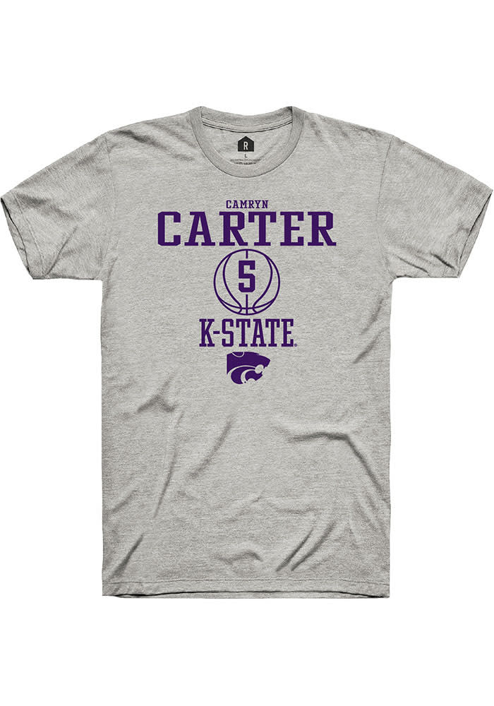 Camryn Carter K-State Wildcats Grey Rally NIL Sport Icon Short Sleeve T Shirt