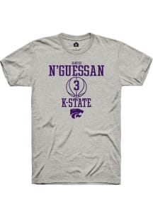 David N’Guessan  K-State Wildcats Ash Rally NIL Sport Icon Short Sleeve T Shirt