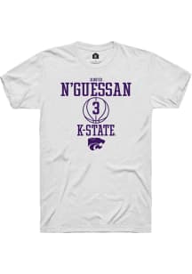 David N’Guessan  K-State Wildcats White Rally NIL Sport Icon Short Sleeve T Shirt