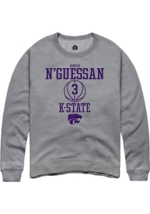 David N’Guessan  Rally K-State Wildcats Mens Graphite NIL Sport Icon Long Sleeve Crew Sweatshirt