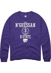 David N’Guessan  Rally K-State Wildcats Mens Purple NIL Sport Icon Long Sleeve Crew Sweatshirt