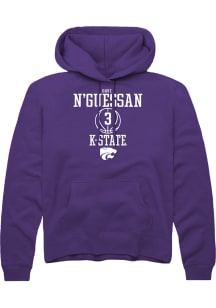 David N’Guessan  Rally K-State Wildcats Mens Purple NIL Sport Icon Long Sleeve Hoodie
