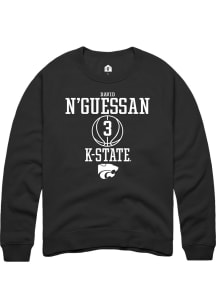 David N’Guessan  Rally K-State Wildcats Mens Black NIL Sport Icon Long Sleeve Crew Sweatshirt