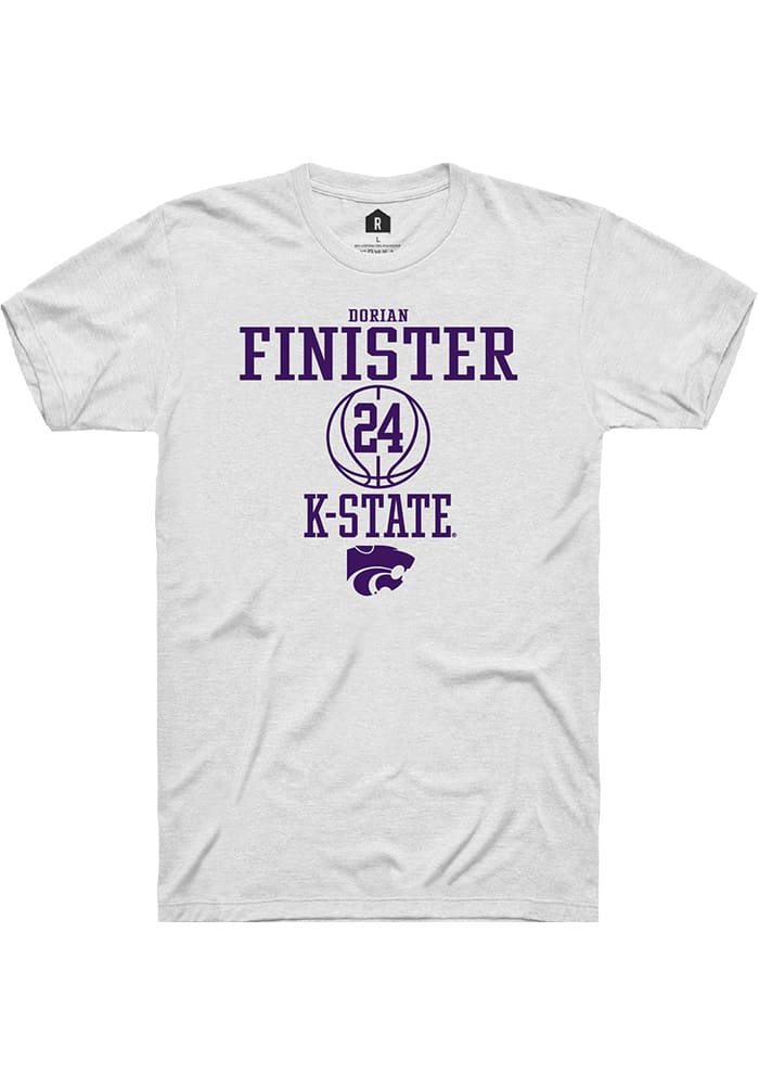 Dorian Finister K-State Wildcats White Rally NIL Sport Icon Short Sleeve T Shirt