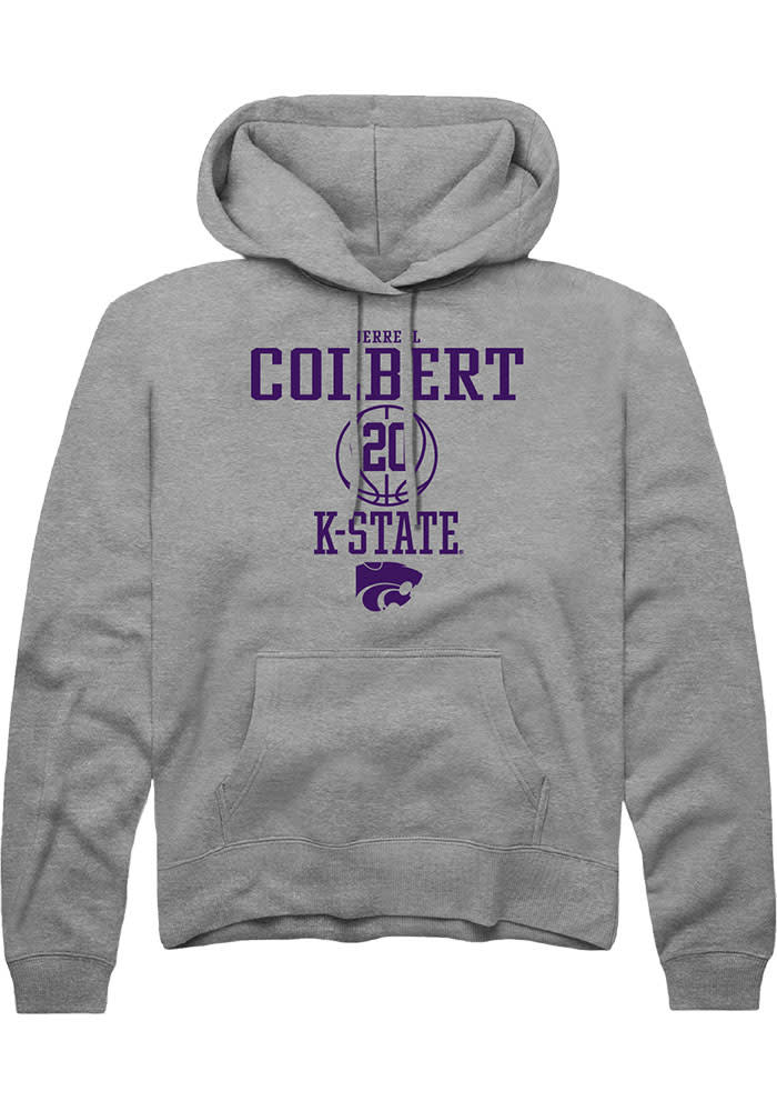 Jerrell Colbert Rally K-State Wildcats Mens Grey NIL Sport Icon Long Sleeve Hoodie
