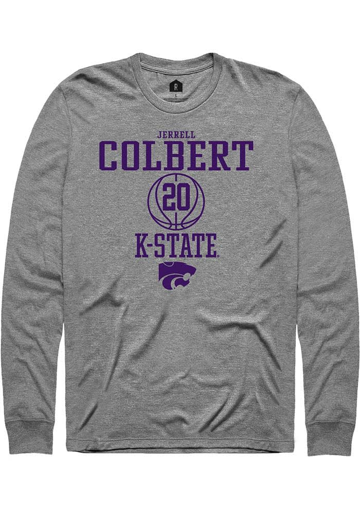 Jerrell Colbert K-State Wildcats Grey Rally NIL Sport Icon Long Sleeve T Shirt
