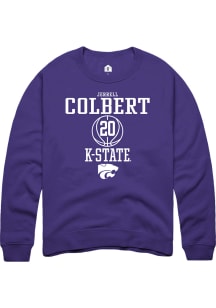 Jerrell Colbert  Rally K-State Wildcats Mens Purple NIL Sport Icon Long Sleeve Crew Sweatshirt