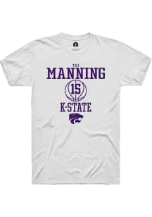 Taj Manning  K-State Wildcats White Rally NIL Sport Icon Short Sleeve T Shirt