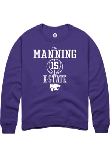 Taj Manning  Rally K-State Wildcats Mens Purple NIL Sport Icon Long Sleeve Crew Sweatshirt