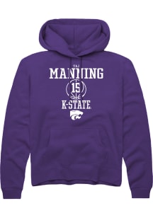 Taj Manning  Rally K-State Wildcats Mens Purple NIL Sport Icon Long Sleeve Hoodie