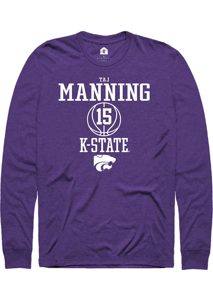 Taj Manning K-State Wildcats Purple Rally NIL Sport Icon Long Sleeve T Shirt