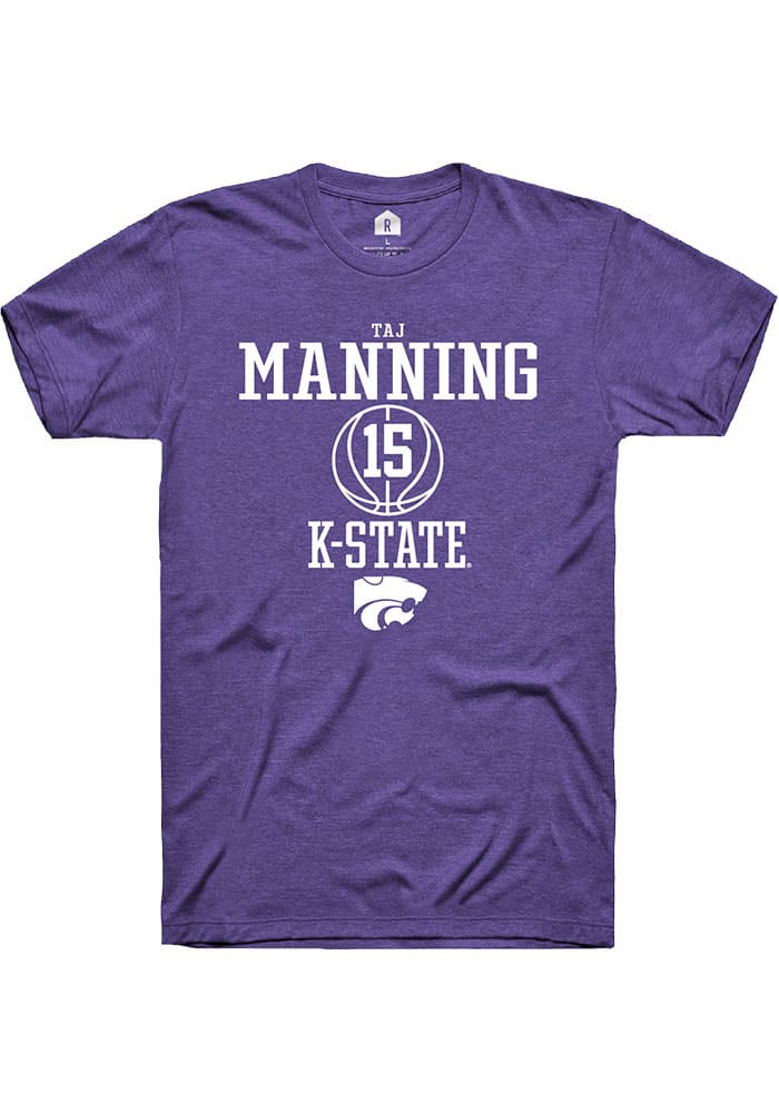 Taj Manning K-State Wildcats Purple Rally NIL Sport Icon Short Sleeve T Shirt