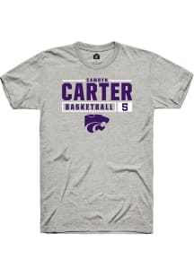 Camryn Carter  K-State Wildcats Grey Rally NIL Stacked Box Short Sleeve T Shirt
