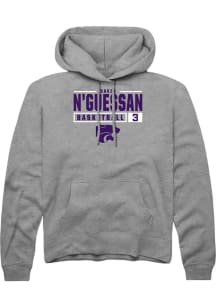 David N’Guessan  Rally K-State Wildcats Mens Graphite NIL Stacked Box Long Sleeve Hoodie