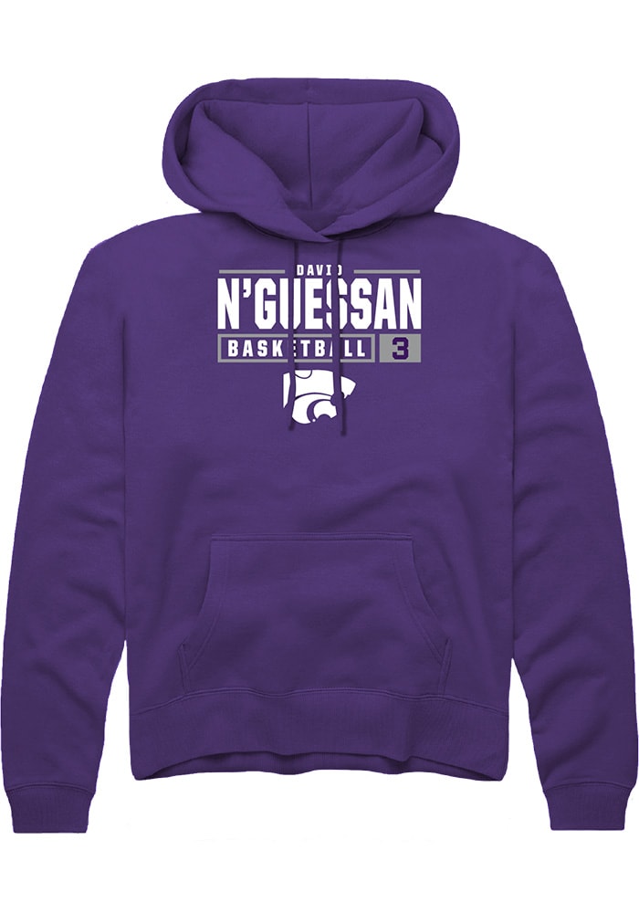 David N’Guessan Rally K-State Wildcats Mens Purple NIL Stacked Box Long Sleeve Hoodie