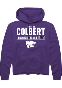 Jerrell Colbert  Rally K-State Wildcats Mens Purple NIL Stacked Box Long Sleeve Hoodie