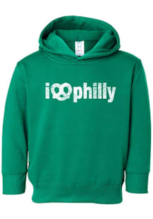 Rally Philadelphia Toddler Green I Pretzel Philly Long Sleeve Hooded Sweatshirt