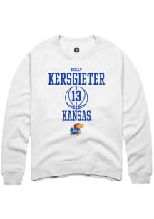 Holly Kersgieter  Rally Kansas Jayhawks Mens White NIL Sport Icon Long Sleeve Crew Sweatshirt