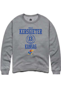 Holly Kersgieter  Rally Kansas Jayhawks Mens Grey NIL Sport Icon Long Sleeve Crew Sweatshirt