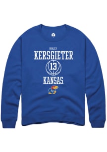 Holly Kersgieter  Rally Kansas Jayhawks Mens Blue NIL Sport Icon Long Sleeve Crew Sweatshirt