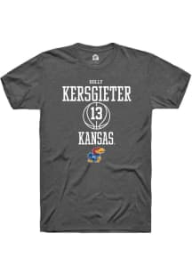 Holly Kersgieter  Kansas Jayhawks Dark Grey Rally NIL Sport Icon Short Sleeve T Shirt