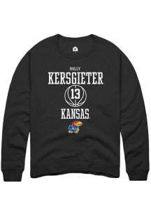 Holly Kersgieter  Rally Kansas Jayhawks Mens Black NIL Sport Icon Long Sleeve Crew Sweatshirt