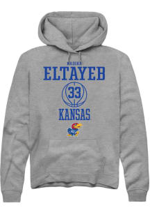 Nadira Eltayeb  Rally Kansas Jayhawks Mens Grey NIL Sport Icon Long Sleeve Hoodie