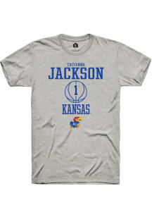 Taiyanna Jackson  Kansas Jayhawks Grey Rally NIL Sport Icon Short Sleeve T Shirt