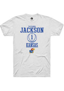 Taiyanna Jackson  Kansas Jayhawks White Rally NIL Sport Icon Short Sleeve T Shirt