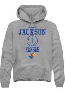 Taiyanna Jackson  Rally Kansas Jayhawks Mens Grey NIL Sport Icon Long Sleeve Hoodie