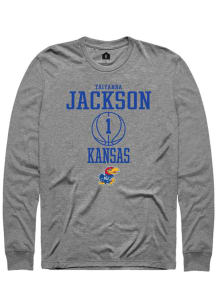 Taiyanna Jackson  Kansas Jayhawks Grey Rally NIL Sport Icon Long Sleeve T Shirt