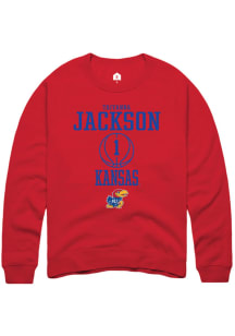 Taiyanna Jackson  Rally Kansas Jayhawks Mens Red NIL Sport Icon Long Sleeve Crew Sweatshirt