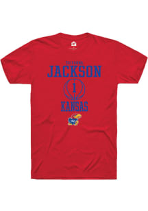 Taiyanna Jackson  Kansas Jayhawks Red Rally NIL Sport Icon Short Sleeve T Shirt