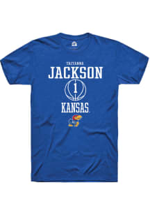 Taiyanna Jackson  Kansas Jayhawks Blue Rally NIL Sport Icon Short Sleeve T Shirt